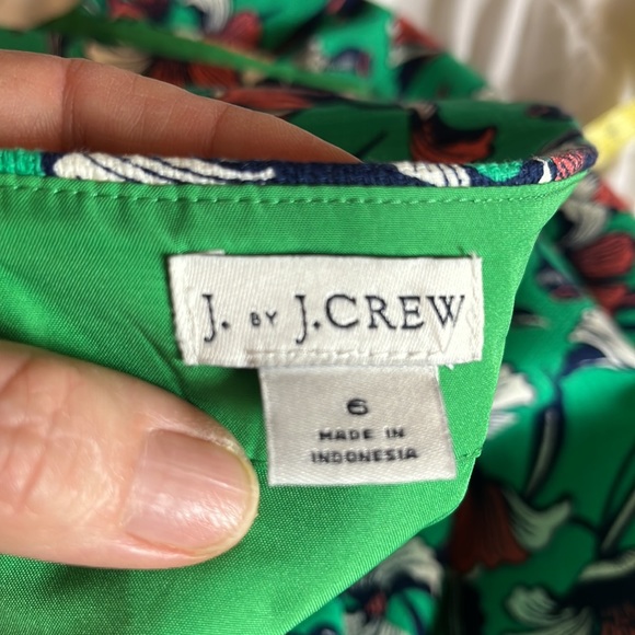 J By J.CREW Skirt Size 6 Cotton Floral Lined Slit Back Zip Knee Length Straight - Picture 12 of 16
